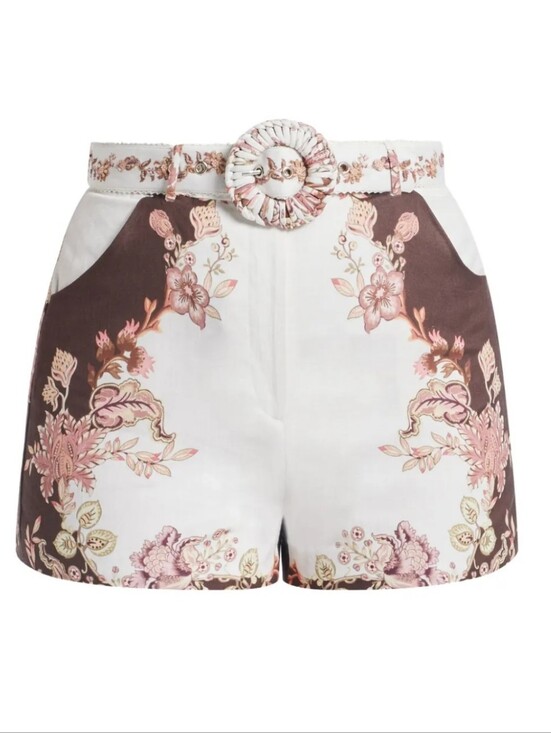 HEMANT & NANDITA Pants - $384 Hemant & Nandita Brown and cream floral print shorts w/belt NWT